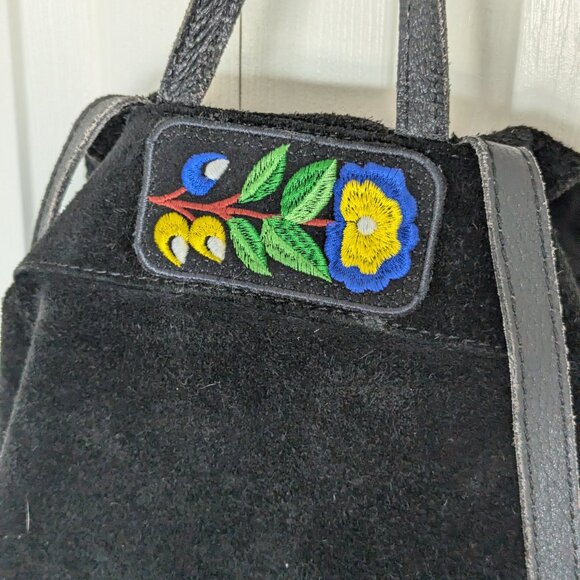 Black suede backpack made in Italy - Picture 4 of 8